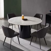 Table à manger populaire en marbre blanc 6 8 10 places ensemble 4 chaises Tables à manger centrales en marbre blanc Design moderne