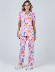 Conjunto de Scrubs Femininos Luxuosos Hospital Foundation: Camisa Médica Estampada e Uniformes Personalizados para Enfermeiras - Product Image 4