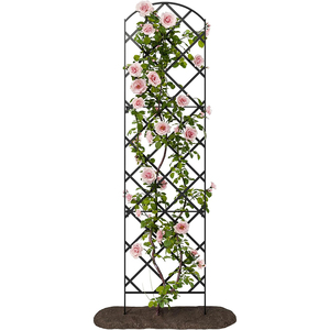 Treillis de jardin en <span class=keywords><strong>fer</strong></span> <span class=keywords><strong>forgé</strong></span> durable et facile à assembler, clôture en treillis diamanté arqué, écran pour plantes grimpantes, <span class=keywords><strong>décoration</strong></span> <span class=keywords><strong>murale</strong></span> extérieure - Product Image 4