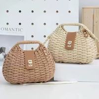 Sac à main en paille tissé à la main, sac de plage, sac à bandoulière moderne et classique pour les vacances, nouveau produit tendance