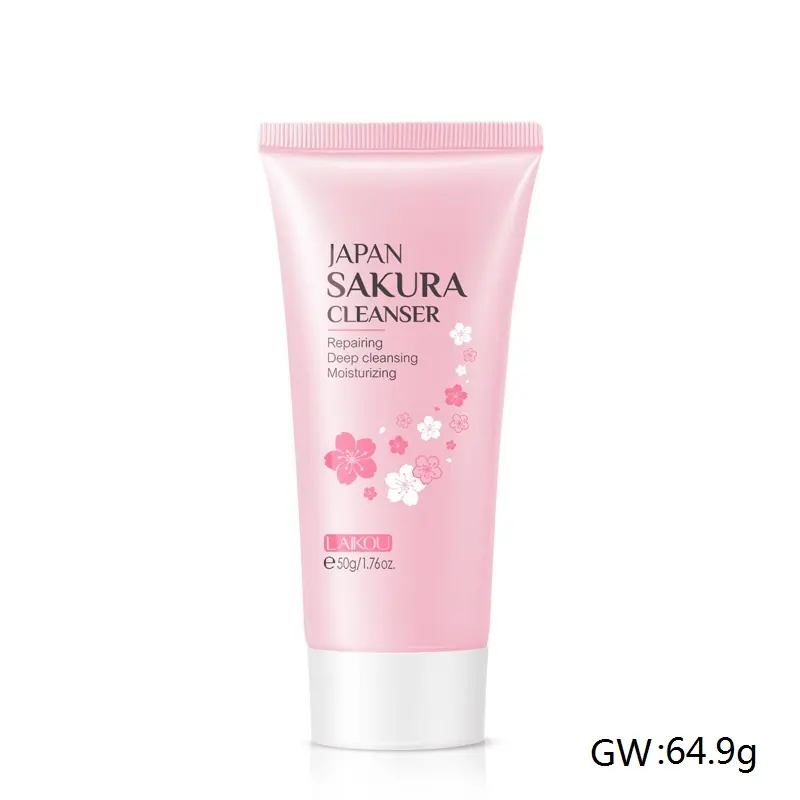 OEM/ODM LAIKOU 50g Sakura Face Cleanser Moisturizing Deep Cleansing Repairing Natural Face Wash