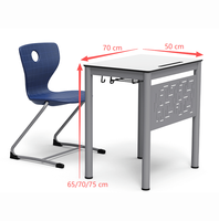 Ensemble bureau et chaise individuels en bois pour salle de classe - Mobilier scolaire