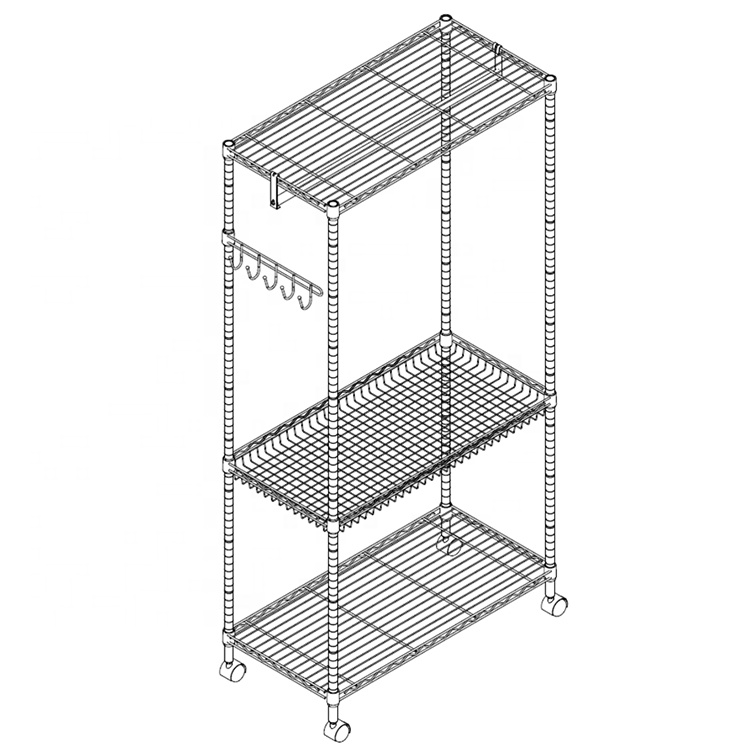 Промышленные Тяжелых Склад металлическая полка 3 уровня одежды стойки