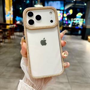 Custodia per telefono con doppio lato in diamante ad alta trasparenza per <span class=keywords><strong>iPhone</strong></span> 17 Pro Max <span class=keywords><strong>Xr</strong></span> <span class=keywords><strong>Cover</strong></span> in TPU antiurto con placca - Product Image 6