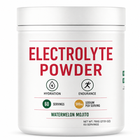 Poudre d'électrolytes à marque privée, supplément d'hydratation, 60 portions pour le sport et l'usage quotidien, poudre d'électrolytes pour l'entraînement