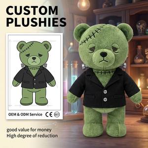 Peluche Ours Vert Personnalisée Halloween, Costume Monstre OEM, Mascotte Teddy <span class=keywords><strong>Horreur</strong></span>, Peluches Ours en Peluche avec Logo Personnalisé - Product Image 1