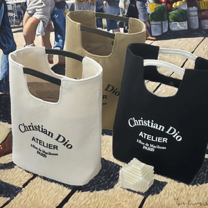 Sac réutilisable pliable en toile, bandoulière noire, mini sac fourre-tout, avec logo imprimé personnalisé, rayé, blanc, écologique, grand bouton - Product Image 2