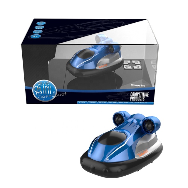 Hot Selling Mini Rc Boat Speedboat Submarine Toy 2.4G Wireless Remote Control 5 Channel Hovercraft Model for Kids Water Pool Toy