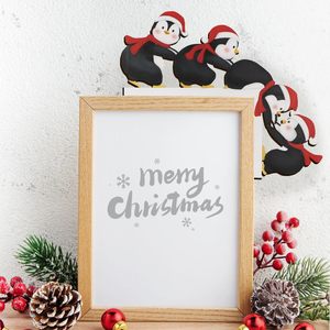 Nueva decoración navideña de pingüino para la esquina de la puerta, divertido adorno de Papá Noel y muñeco de nieve para la esquina de la puerta. - Product Image 1