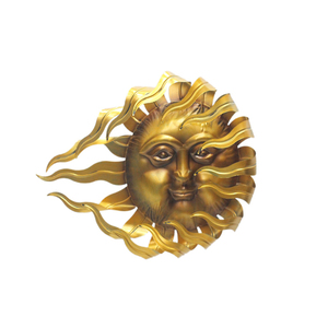 Decoración del Hogar, Arte de Pared de Metal con Diseño de Sol Dorado Antiguo de <span class=keywords><strong>28</strong></span> Pulgadas, Decoración de Pared con Cara de Sol de Metal - Product Image 4