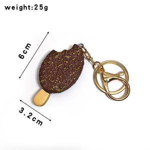 Llaveros de PVC con diseño de miniatura realista de chocolate, helado, pastel y torta, juguetes infantiles, regalo de cumpleaños, bolsa de dibujos animados, ¡los más vendidos! - Product Image 3