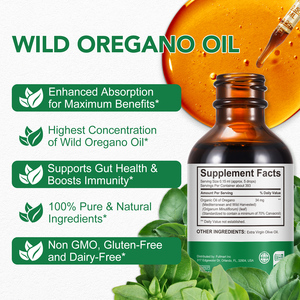 Acentiallabs GMP Wild <strong>Oregano</strong> <strong>Oil</strong> Drops OEM ODM Alcohol Free Vegan 60ml Gut Health &amp;Boosts Immunity Herbal Supplement Healthcare - Product Image 2