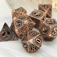Kustom D & d Resin D20 dugeon naga RPG berongga logam Set dadu Dnd sisi tajam dadu polihedral untuk pemain dewasa