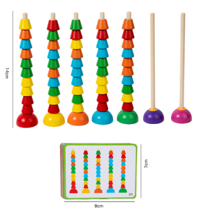 ของเล่นไม้เสริมพัฒนาการเด็ก เกมนับเลข คณิตศาสตร์ ตัวต่อเรียงซ้อน ลูกปัดหลากสี ขายส่งราคาถูก - Product Image 5