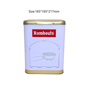 Front Drop Down Dispenser Square <b>Tin</b> Can Biscuit Cookie Storage Tinplate Container - Product Image 6