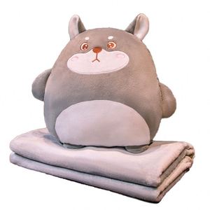 Couverture de bureau multifonctionnelle 2-en-1 : coussin, chauffe-mains et couvre-jambes, motif dessin animé, lavable - Product Image 5