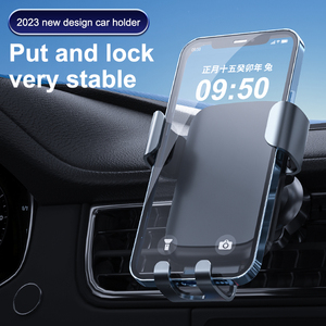 Oem xe Vent người giữ điện thoại trọng lực liên kết tam giác sửa chữa điện thoại lớn hỗ trợ Silicone bảo vệ biểu tượng tùy chỉnh xe người giữ điện thoại - Product Image 5