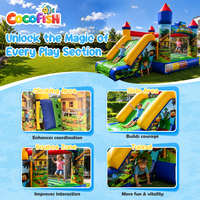 Château gonflable COCOFISH Pixel avec toboggan, château gonflable pour enfants, maison de jeu gonflable pour tout-petits, souffleur d'air inclus