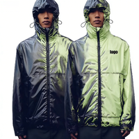 Veste coupe-vent imperméable pour homme, personnalisée, à capuche, en nylon thermochromatique, à changement de couleur réactif à la chaleur, pour la randonnée