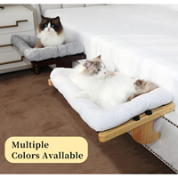 Perchoir de fenêtre pour chat Hamac de fenêtre pour chat Seuil de fenêtre réglable Perchoir pour chat avec bois dur et coussin moelleux