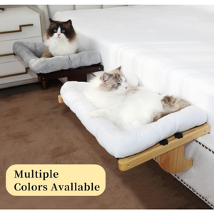 Tempat tidur gantung jendela kucing, tempat tidur gantung kucing dapat diatur untuk ambang jendela dengan kayu dan bantal empuk - Product Image 6