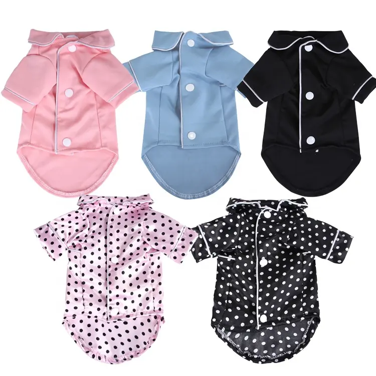 Puppy Clothes Dog Shirt Leisure Sleepwear Fashion Pet Clothes For Small Medium Dogs Cats Solid Color Pet Pajamas