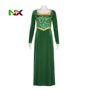 Costume da Principessa <span class=keywords><strong>Fiona</strong></span>, Abito <span class=keywords><strong>Verde</strong></span> Anime, Completo per Cosplay, Outfit per Feste di Halloween, Spettacoli Teatrali e Giochi di Ruolo - Product Image 1
