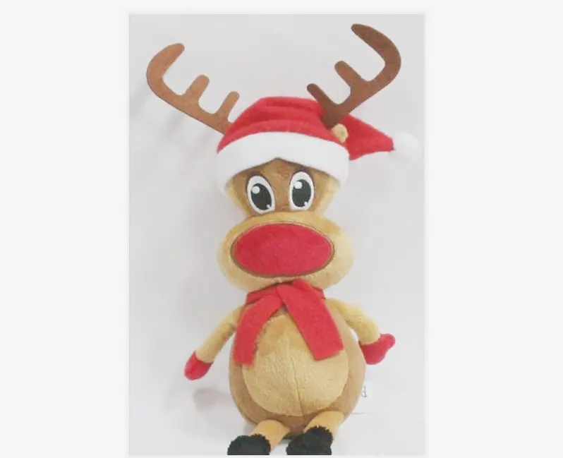 Weihnachts elch mit rotem Schal Mode neues Weihnachts geschenk benutzer definierte OEM niedlichen Kinder Plüsch Rentier Hirsch Stofftier