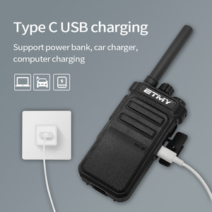 ETMY ET599 Ultra Compact UHF Analog Handheld Two Way Radio VOX Enabled 3.7W Output 0-3KM Range USB Type C Charging for Guard - Product Image 3