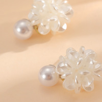 Pendientes de Plástico con Hortensias, Estilo Mori, Etéreos, Hechos a Mano, Inspirados en Diseñadores, Dulces y Delicados, Joyería de Yiwu