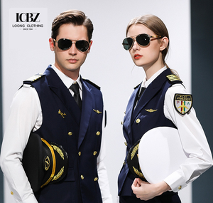 Airline Flight Attendant Aeromoça Piloto Manga Comprida Camisa Uniformes - Product Image 2