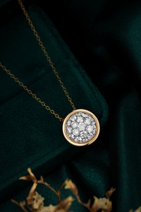 เพชรเลี้ยงในห้องปฏิบัติการ ทองคำแท้ 14K ทรงกลมเจียระไนแบบบริลเลียนท์ จี้ CaiMao สำหรับวันครบรอบ งานแต่งงาน งานหมั้น เครื่องประดับสั่งทำพิเศษ - Product Image 2