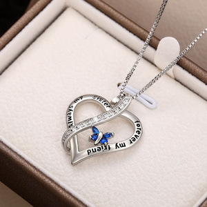Collana con ciondolo a forma di cuore a forma di farfalla per donna, gioielli di moda, regalo di compleanno - Product Image 4