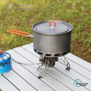 Casserole de camping en acier inoxydable 3-4L portable avec couvercle et poignée orange pour cuisinières à gaz et à induction - Product Image 4
