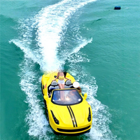 Hydro-Jet Car, un bateau électrique à grande vitesse en fibre de verre pour quatre personnes, idéal pour le tourisme et les excursions.