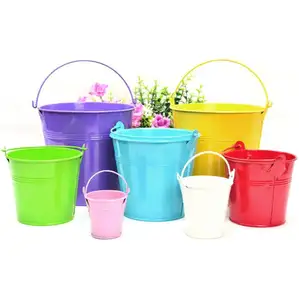 Grosir kecil hadiah permen pernikahan ember Pot bunga logam untuk rumah dan kebun Pot tanaman keranjang pagar ember Pot