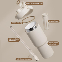 Gobelet à café de voyage en paille Loog personnalisé tasse thermique gobelets en acier inoxydable SUS316 de haute qualité avec infuseur à thé en paille