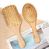 Brosse à cheveux en bambou écologique, en gros, avec coussin massant laser, non jetable, 100 % biodégradable, imperméable et portable
