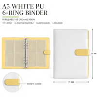 A5 6-Ring Loseblatt-Fotokartenalbum mit 4 Taschen, Macaron PU-Leder Flip-Kartensammelbuch für K-Pop-Karten