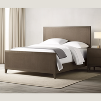 Lit de luxe en bois pour intérieur, ensembles de meubles de chambre à coucher, lit plateforme king size en bois