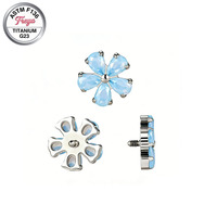 Custom Flower Crystal Earrings for Women G23 Titanium Internal Threaded Fashion Cute Tragus Helix Stud Piercing Jewelry Earrings