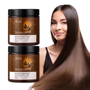 Masque de soin capillaire à la kératine et au collagène OEM avec huile d'argan pour la restauration des cheveux abîmés, cheveux brillants, lisses et soyeux, traitement à la kératine - Product Image 1