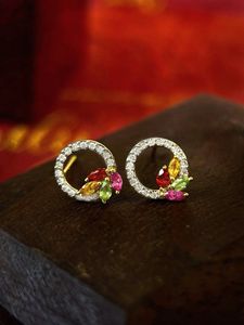 Boucles d'oreilles Xinfly de luxe en or véritable 18 carats avec saphir coloré 0,5 carat et diamant naturel 0,22 carat, style mignon en or blanc pour mariages et soirées - Product Image 2