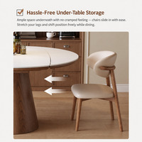 Ensemble table et chaises de salle à manger en bois rétro haut de gamme moderne avec plateau en pierre frittée, table extensible à double usage pour la maison
