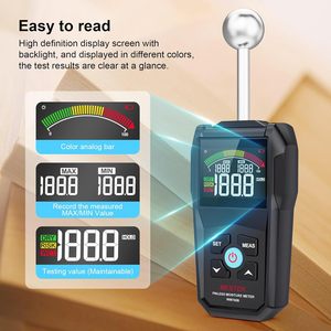 WM7088 Hygromètre portable sans broche <span class=keywords><strong>pour</strong></span> <span class=keywords><strong>bois</strong></span>/murs/plaques <span class=keywords><strong>de</strong></span> plâtre/béton/<span class=keywords><strong>bois</strong></span> <span class=keywords><strong>de</strong></span> <span class=keywords><strong>chauffage</strong></span> avec détection <span class=keywords><strong>de</strong></span> 40 mm, écran LCD 3 couleurs et alarme sonore - Product Image 3