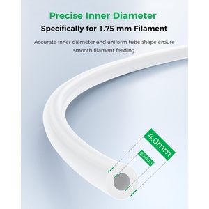 Tube en téflon blanc Creality, 2M, 2.5mm de diamètre intérieur, tube Bowden en PTFE, 40g pour filament de 1.75mm, accessoire d'imprimante 3D - Product Image 3