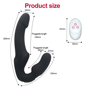 Vibratore Dildo Strapless a 10 Velocità, Doppio Vibratore per Punto G, Giocattoli Sessuali per Donne e Coppie, Massaggiatore Anale e Prostatico - Product Image 5