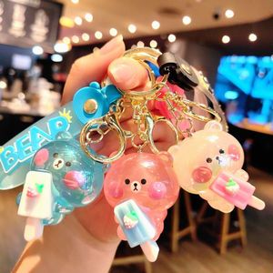 Phim hoạt hình Acrylic Popsicle gấu Keychain dễ thương búp bê Xe móc chìa khóa mặt dây chuyền món quà nhỏ bán buôn Keychain - Product Image 1