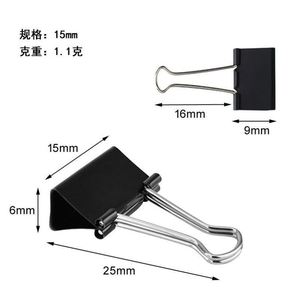 Especificaciones de suministro Completo Negro, Colores Clip de cola larga Clip de carpeta de metal Papelería de oficina Titular de boleto - Product Image 6