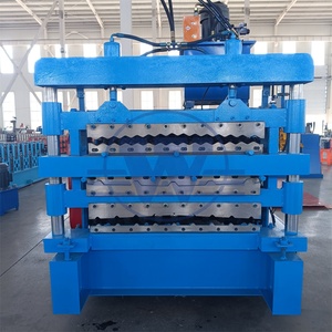 <b>Tile</b> Metal <b>Sheets</b> Corrugated Iron Making Machine Metal Roof 3 Layer Roll Forming Machine Roofing <b>Sheet</b> Forming Machine - Product Image 3